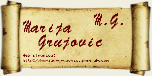 Marija Grujović vizit kartica